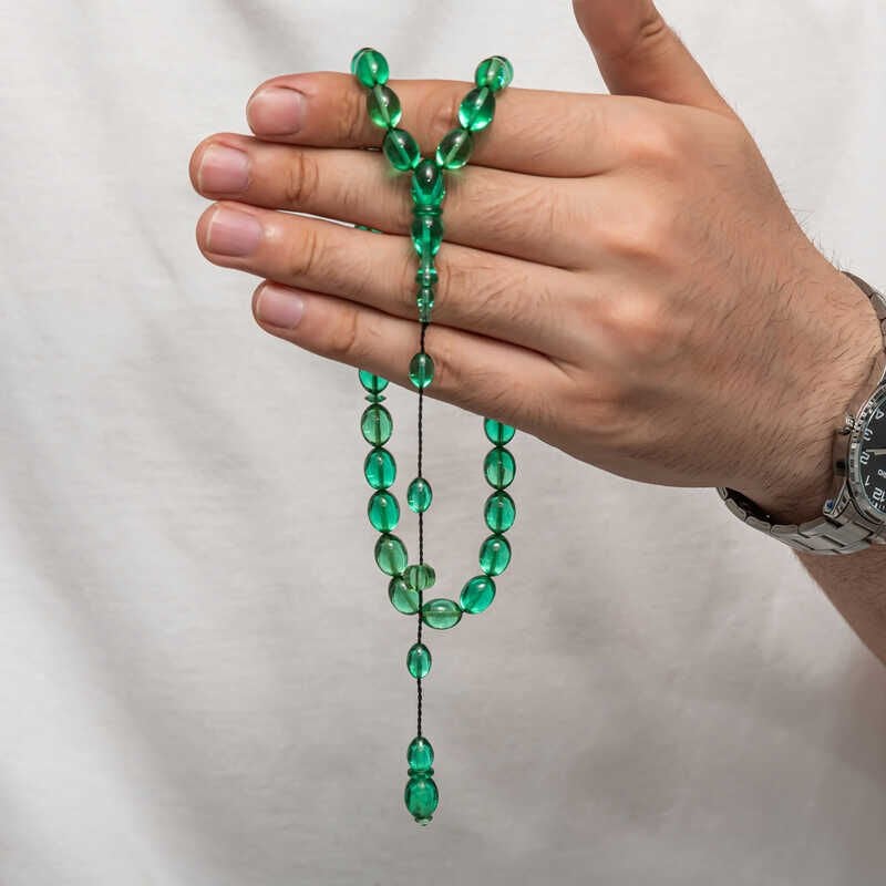 Pressed Amber Prayer Beads