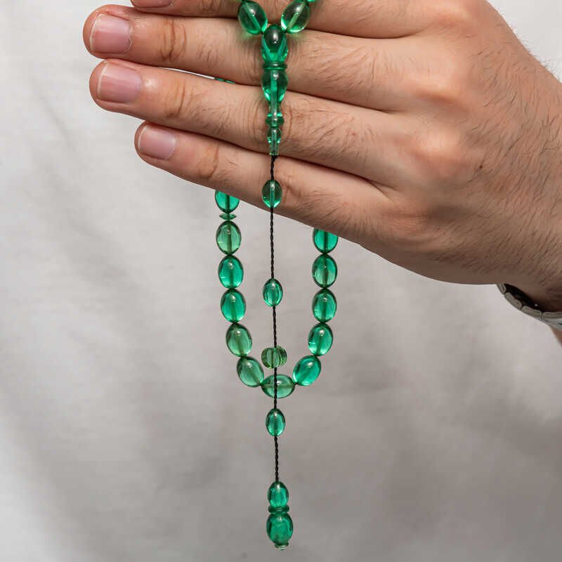 Pressed Amber Prayer Beads