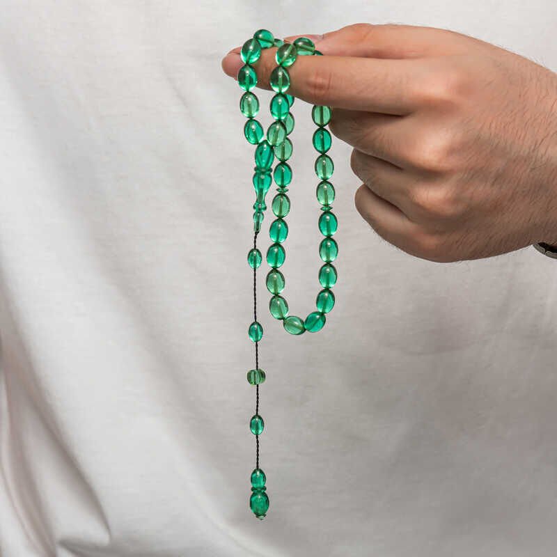 Pressed Amber Prayer Beads