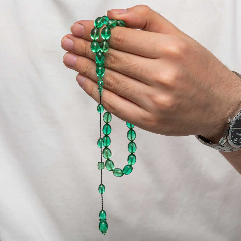 Pressed Amber Prayer Beads
