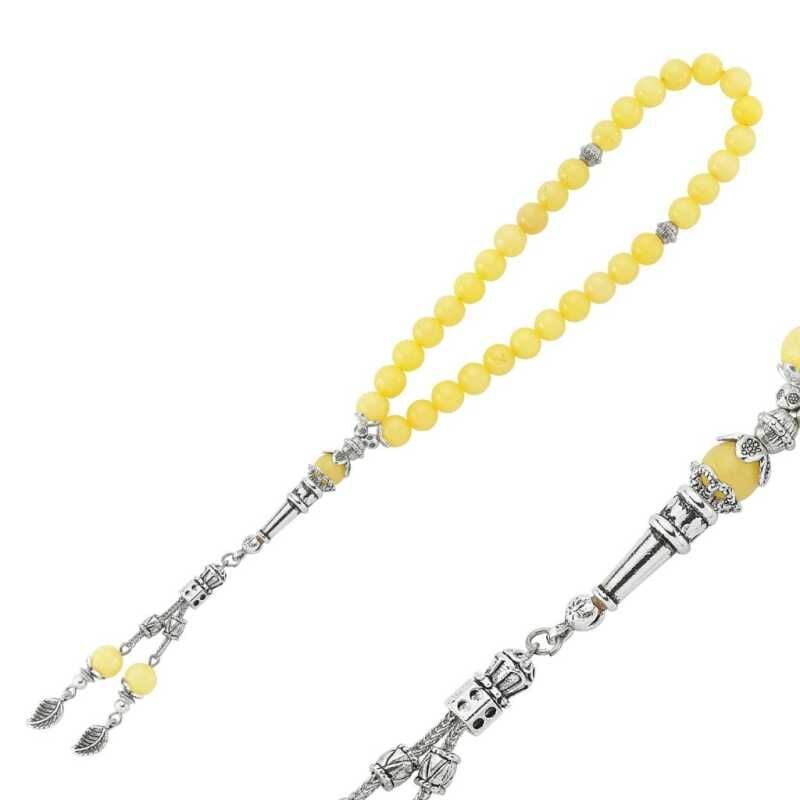 Natural Stone Metal Tassel Jade Stone Prayer Beads
