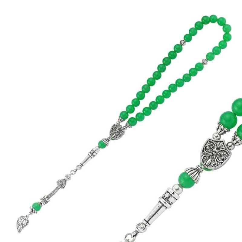 Natural Stone Metal Tassel Aventurine Stone Prayer Beads