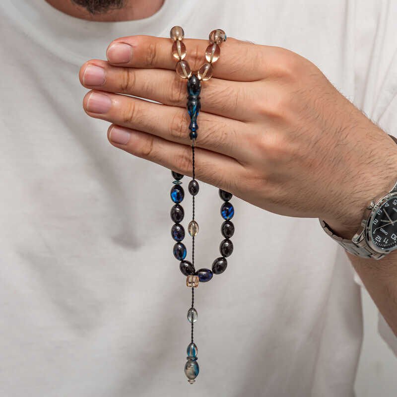 Pressed Amber Prayer Beads