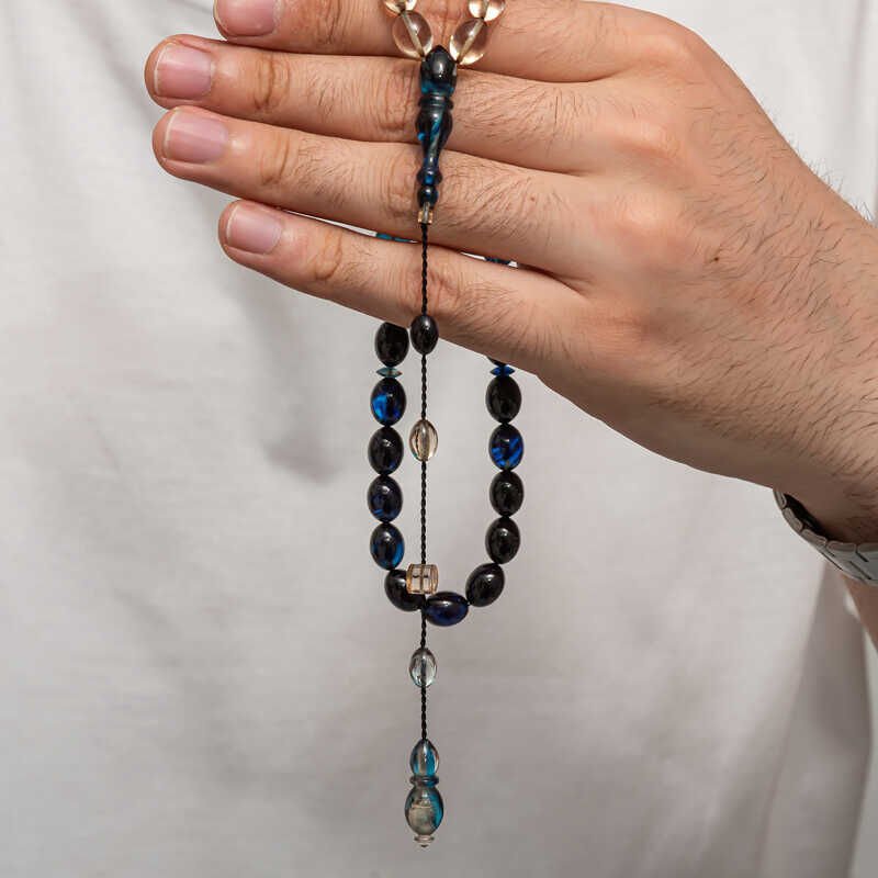 Pressed Amber Prayer Beads