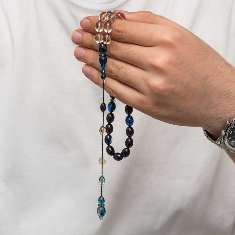 Pressed Amber Prayer Beads