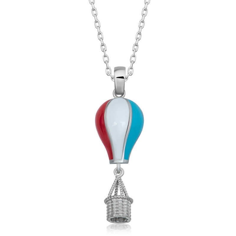 Collar de plata con globo de Capadocia para mujer