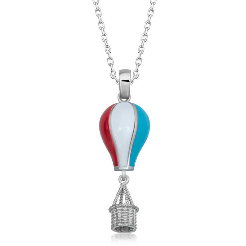 Collar de plata con globo de Capadocia para mujer