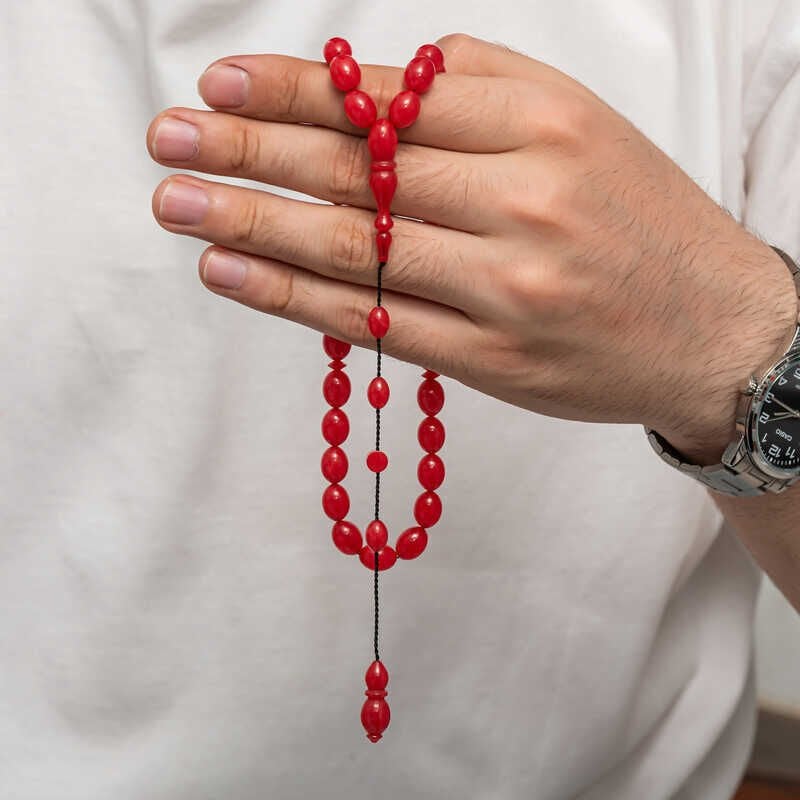 Pressed Amber Prayer Beads