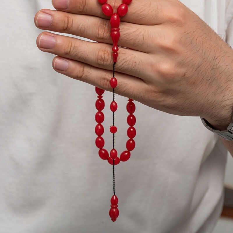 Pressed Amber Prayer Beads