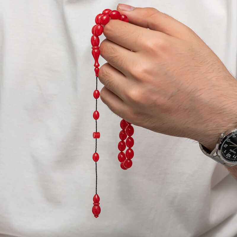 Pressed Amber Prayer Beads