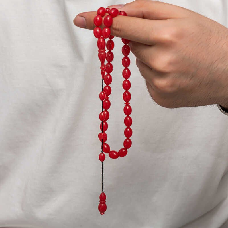 Pressed Amber Prayer Beads