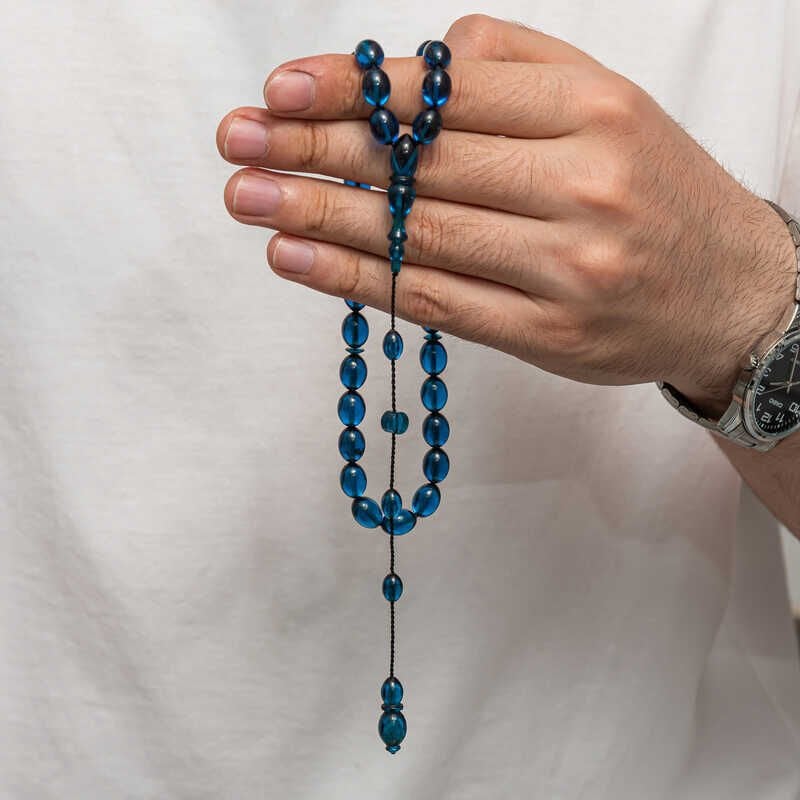 Pressed Amber Prayer Beads