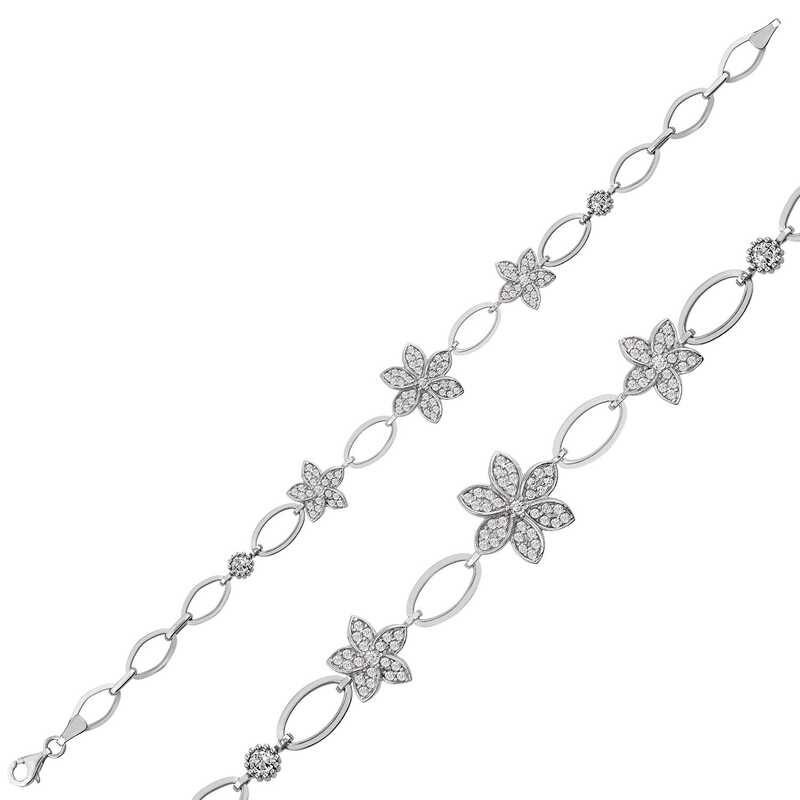 Silver Flower Women's Bracelet
