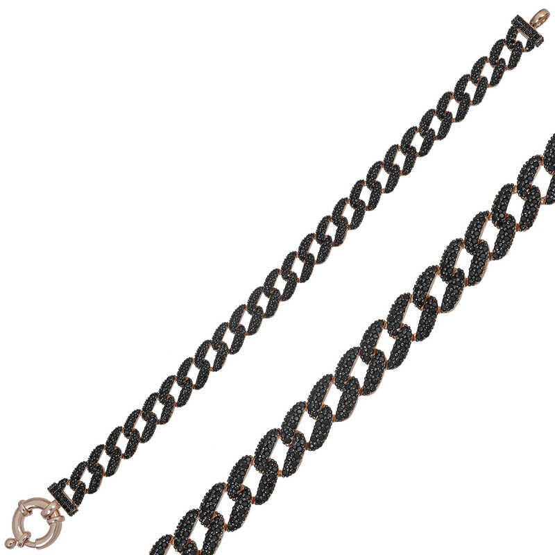 Silver Black Stone Gurmet Women's Bracelet
