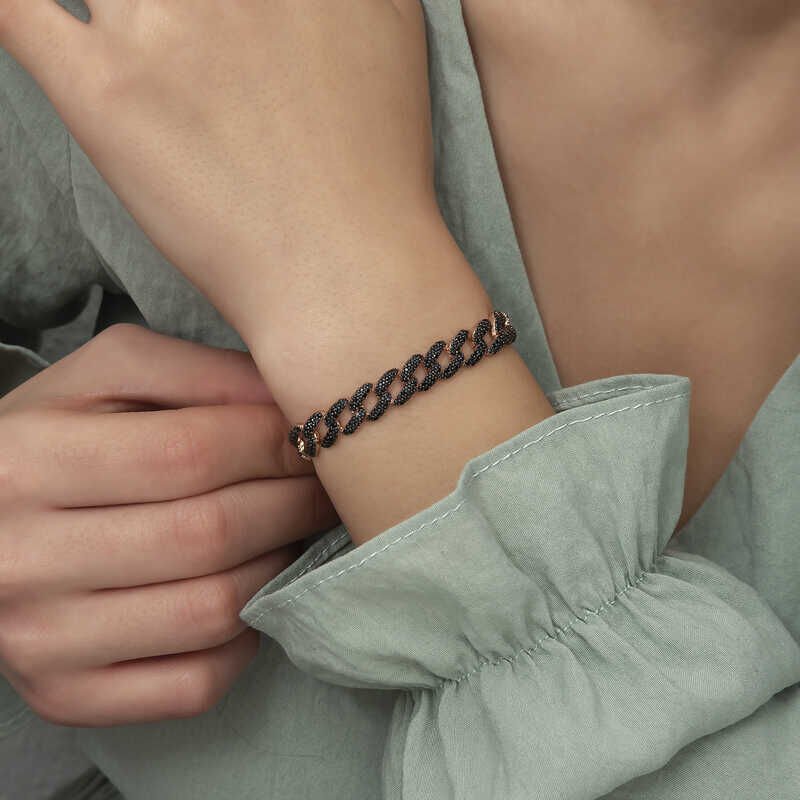 Silver Black Stone Gurmet Women's Bracelet