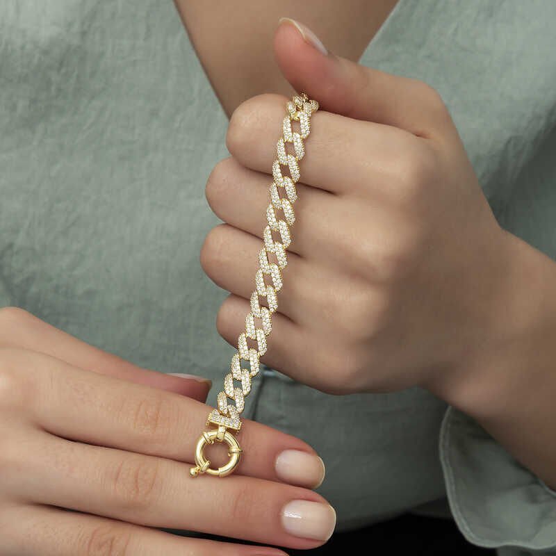 Silver Gold Stone Gurmet Women's Bracelet