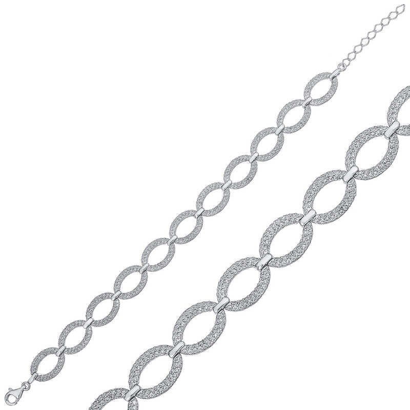 Silver Oval Stone Women's Bracelet