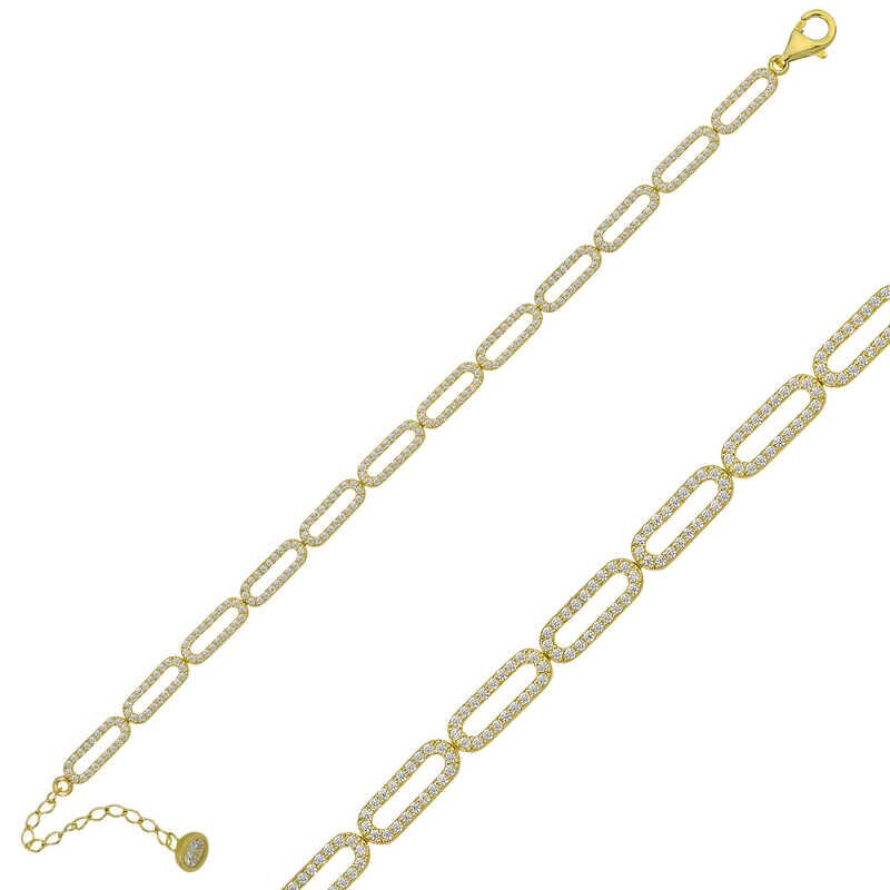 Silver Gold Oval Stone Women's Bracelet