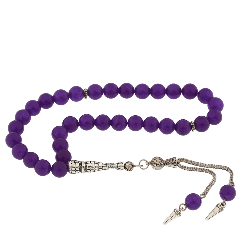 Natural Stone Metal Tassel Jade Stone Prayer Beads