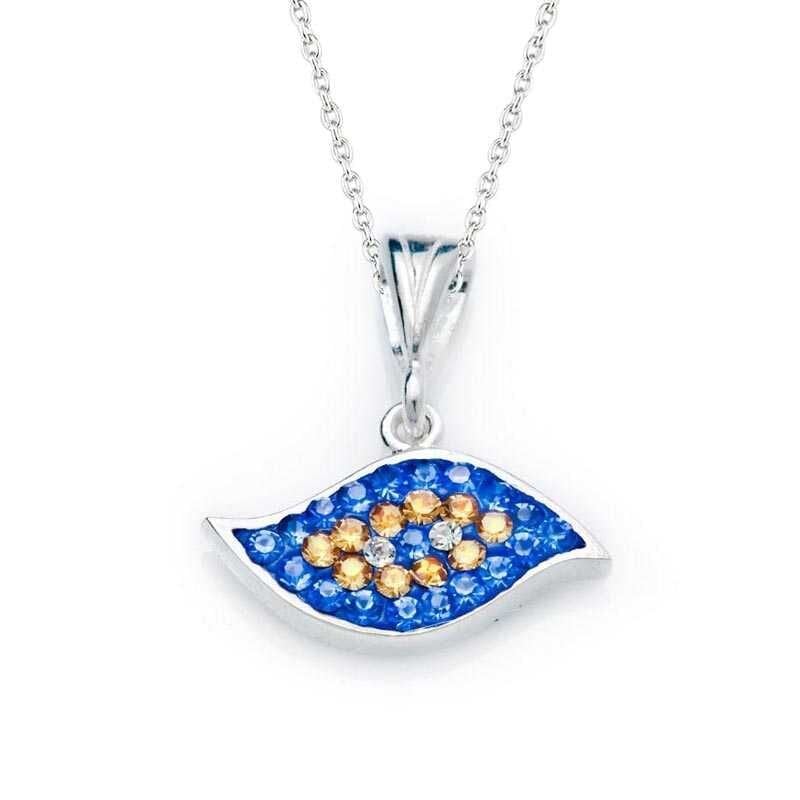 Collar de plata con ojo malvado para mujer