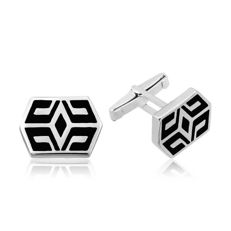 Engraved Silver Cufflinks