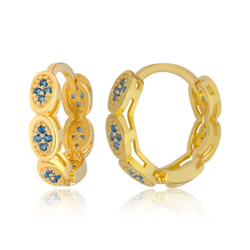 Pendientes de aro con circonitas plateadas para mujer