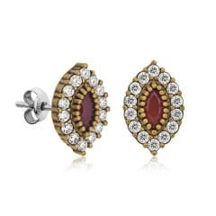 Silver Authentic Shuttle Stud Women's Earrings