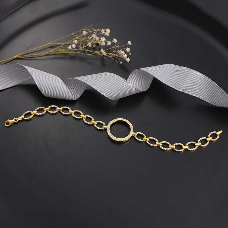 Gold Plated Women's Bracelet with Silver Quarter Attachment