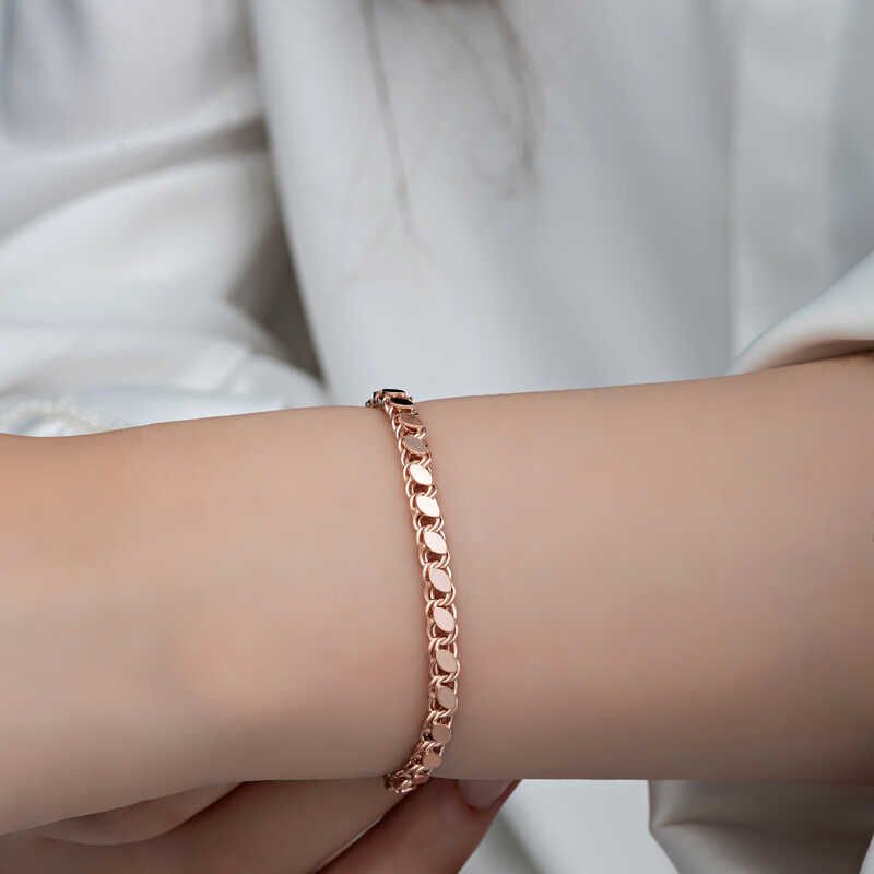 Silver Rose Sequin Chain Women's Bracelet