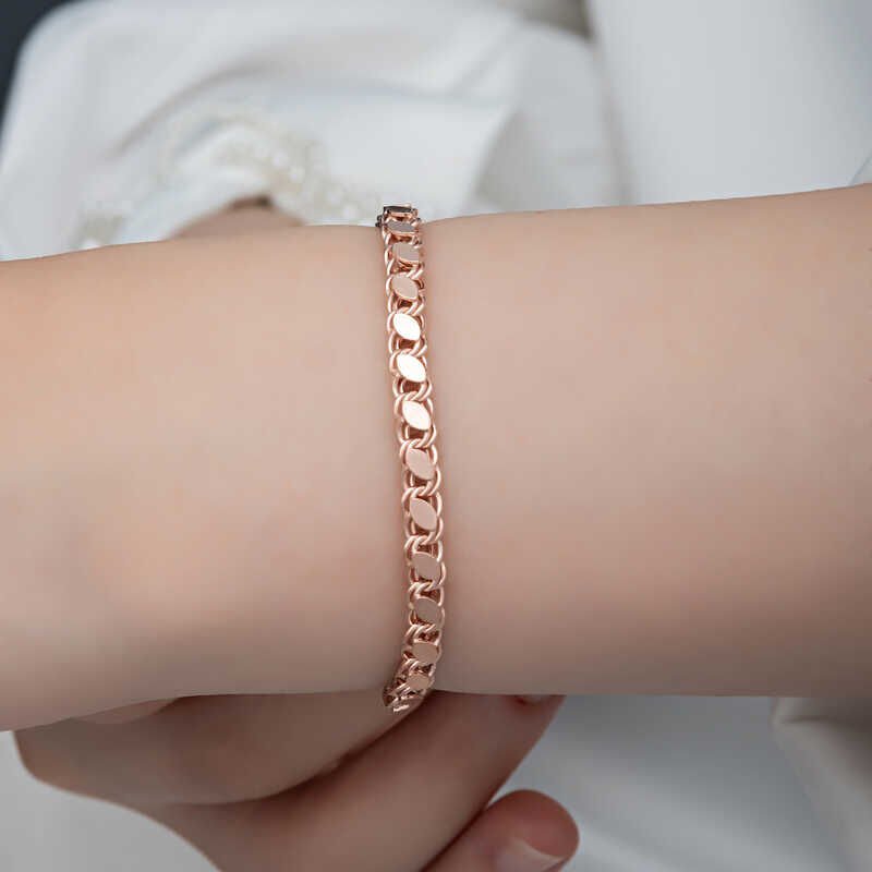 Silver Rose Sequin Chain Women's Bracelet
