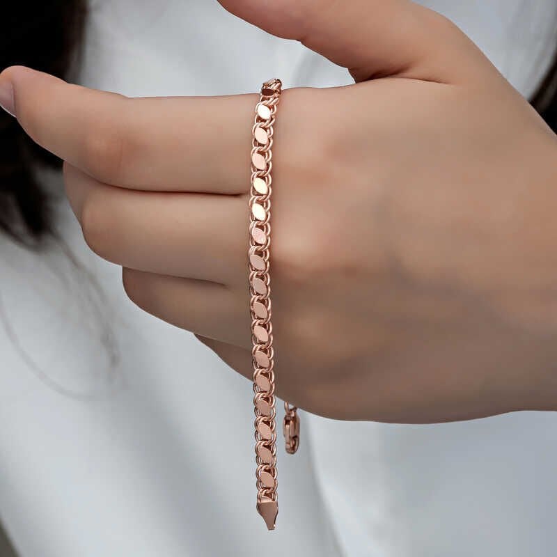 Silver Rose Sequin Chain Women's Bracelet