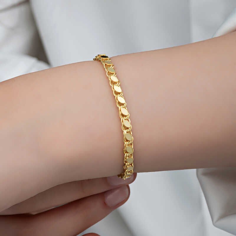 Silver Gold Sequin Chain Women's Bracelet