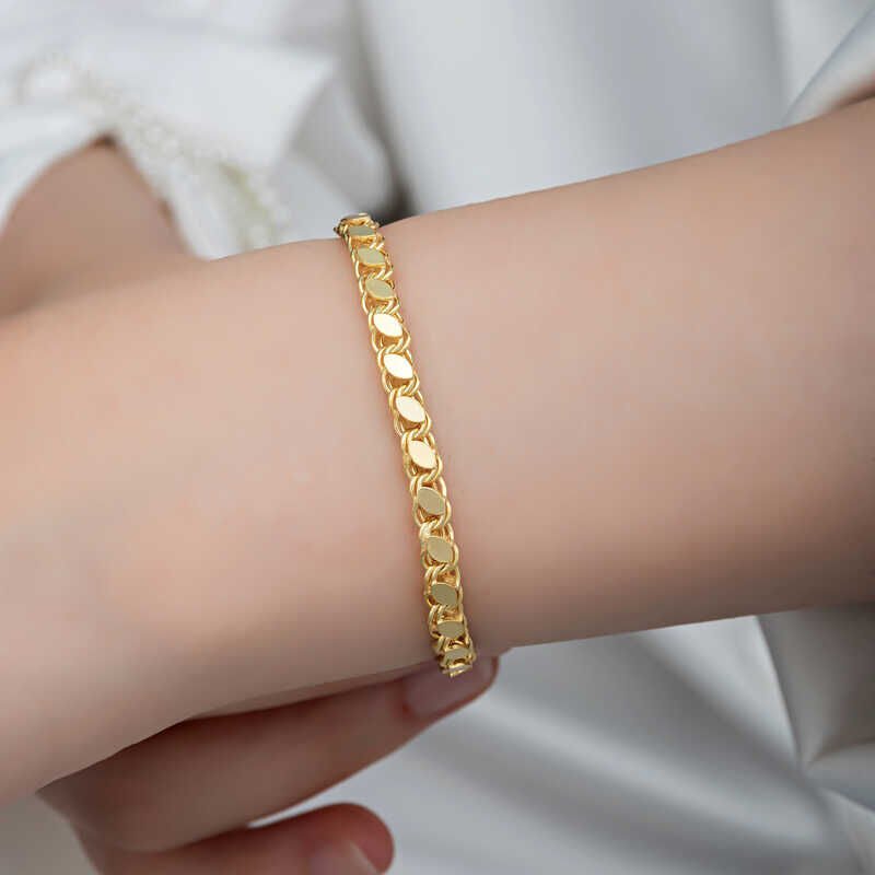 Silver Gold Sequin Chain Women's Bracelet