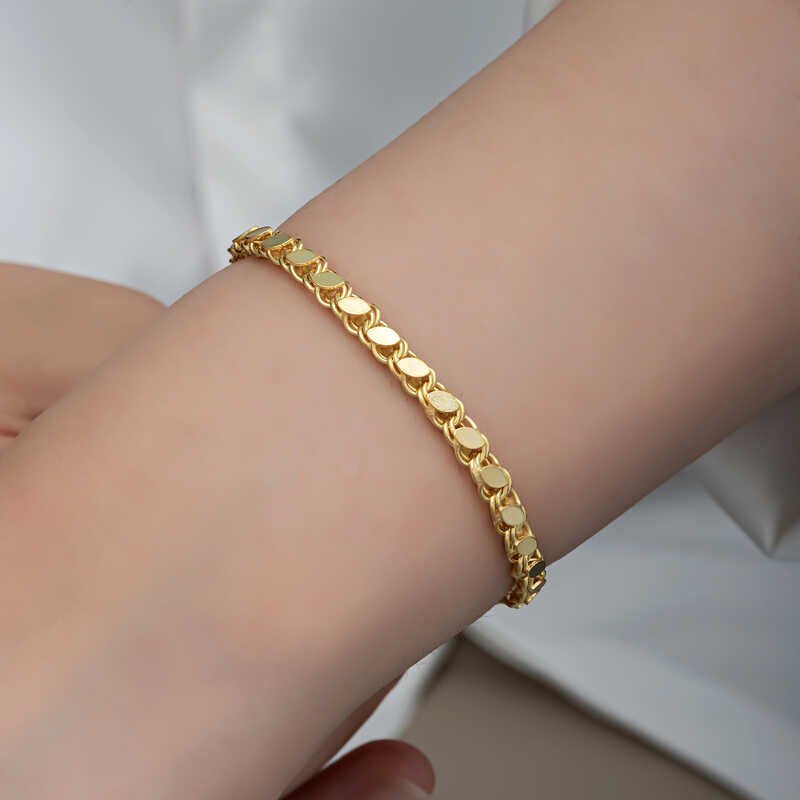 Silver Gold Sequin Chain Women's Bracelet