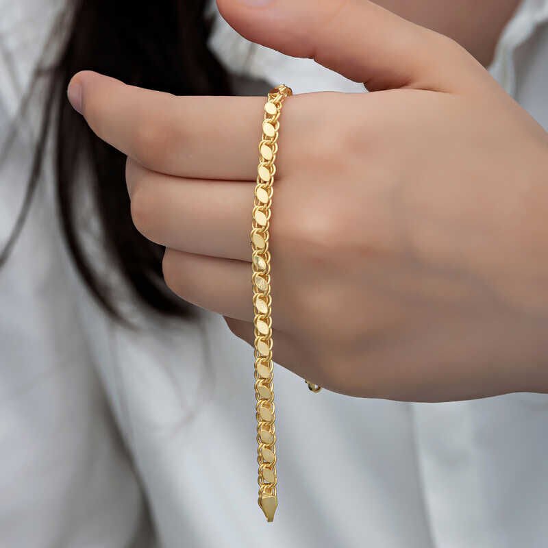 Silver Gold Sequin Chain Women's Bracelet