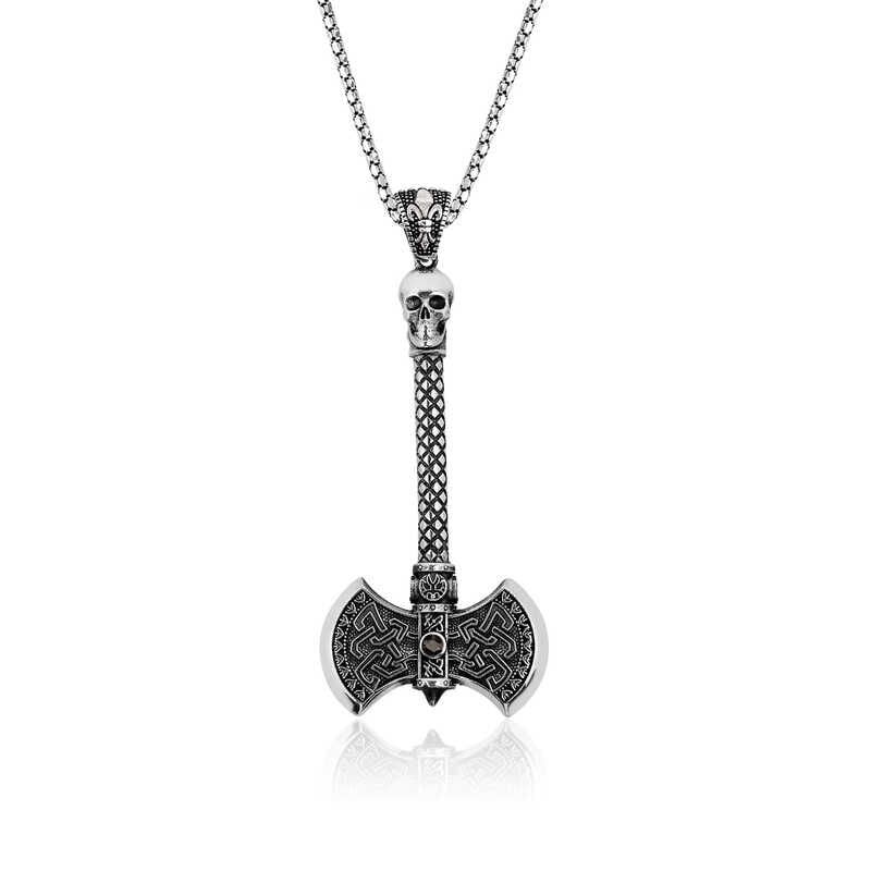 Silver Axe Men's Necklace