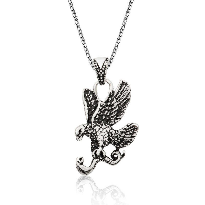 Silver Eagle Men's Necklace