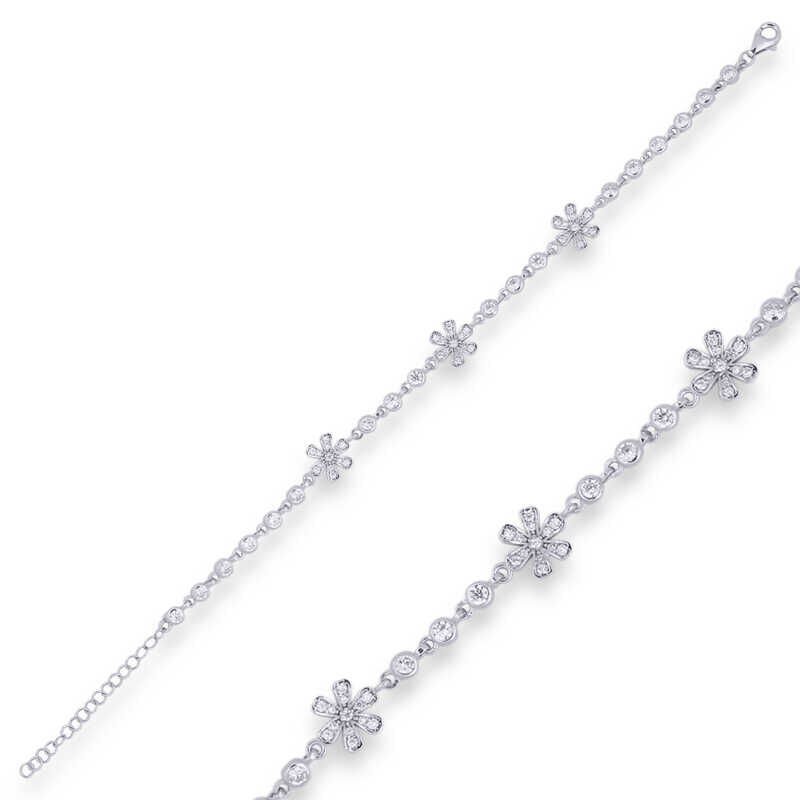 Silver Flower Women's Bracelet