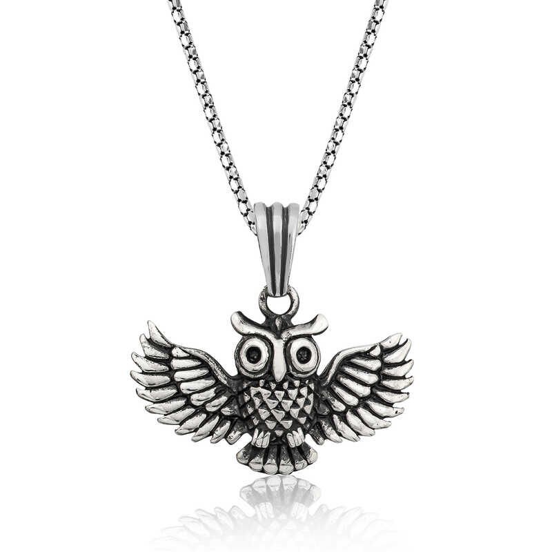 Silver Owl Men's Necklace