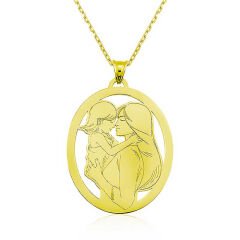 Silver Gold Mother Daughter Necklace