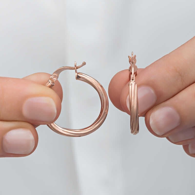 Silver Rose 3 mm Spiral Hollow Earring