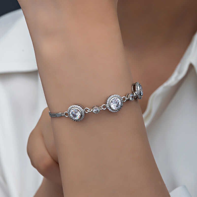 Silver Solitaire Women's Bracelet