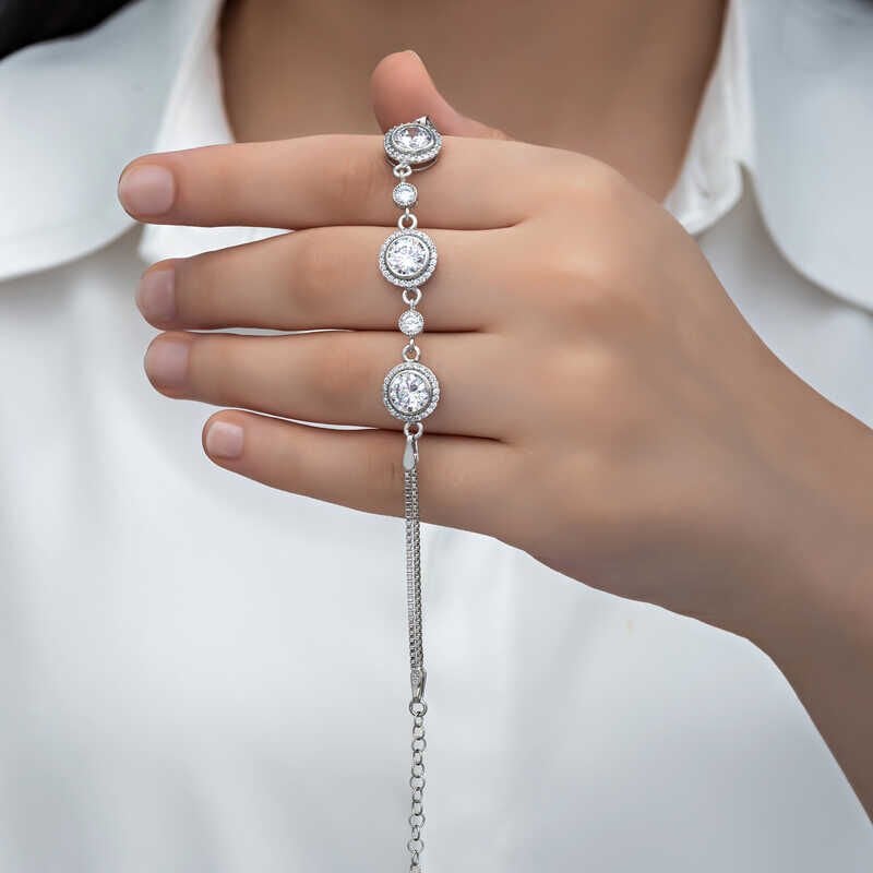 Silver Solitaire Women's Bracelet