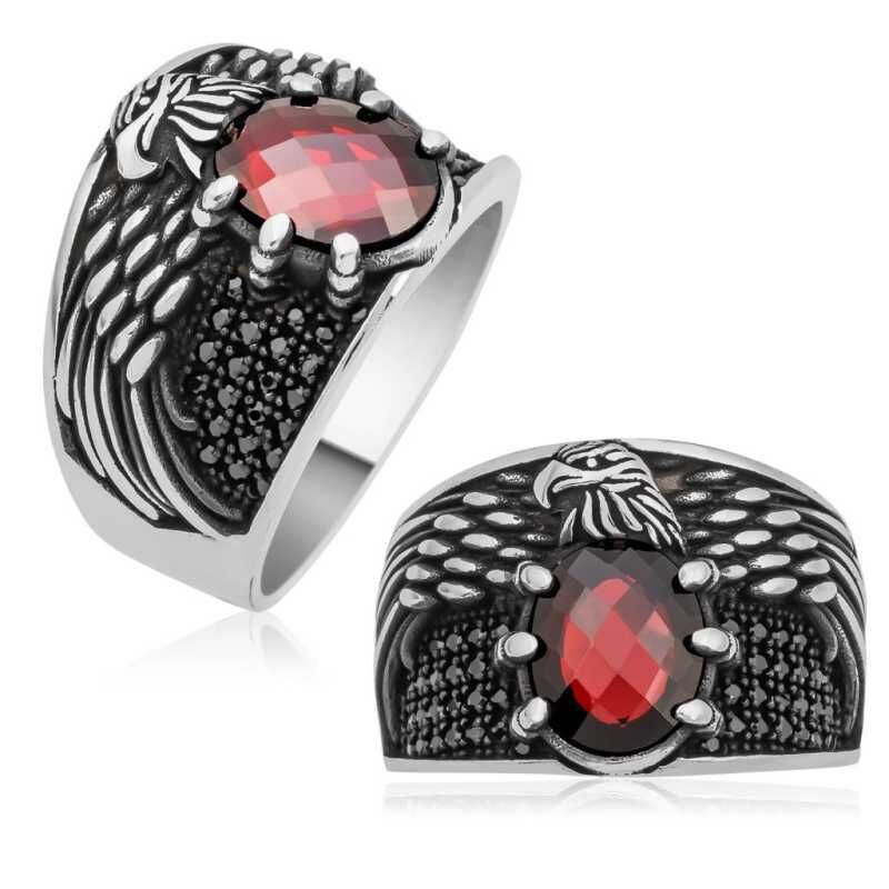 Silver Winged Eagle Men's Ring