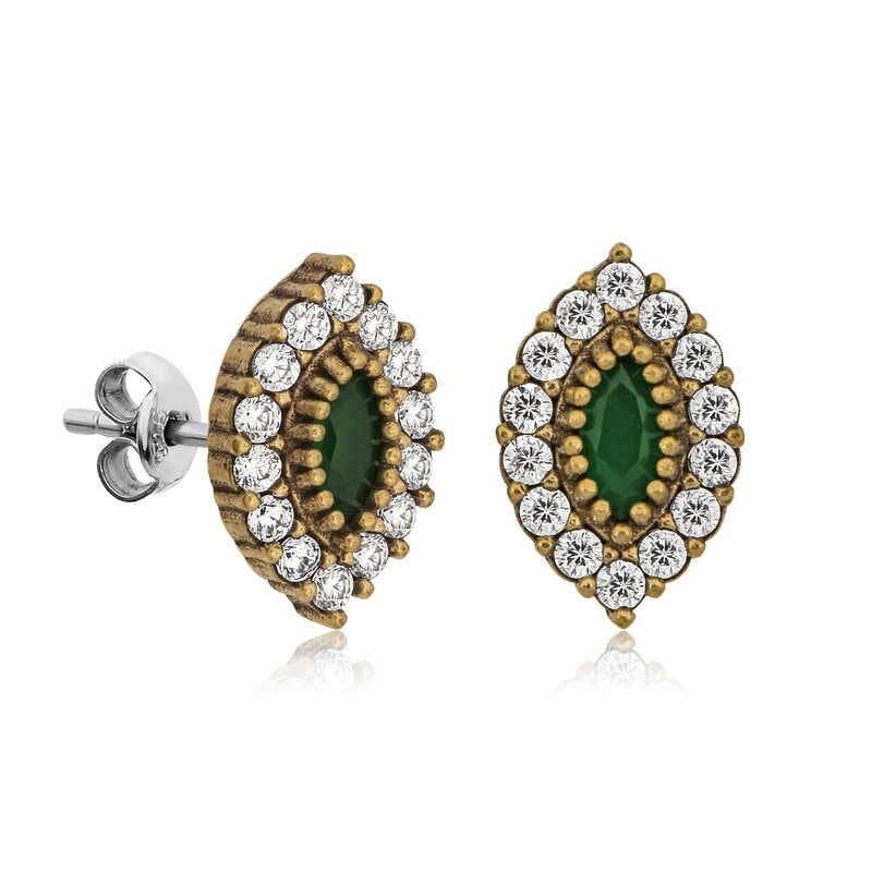 Silver Authentic Shuttle Stud Women's Earrings