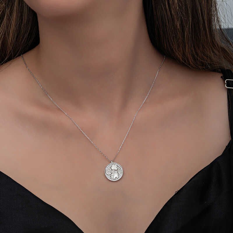 Collar de la suerte para mujer con motivo de elefante de plata