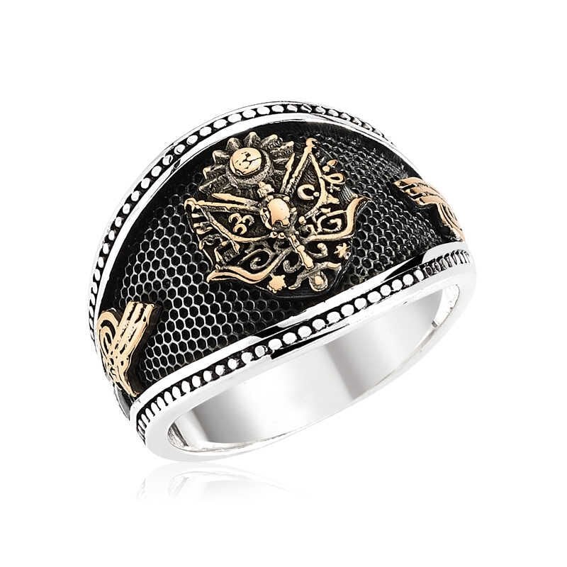 Silver Ottoman State Coat of Arms Men's Ring