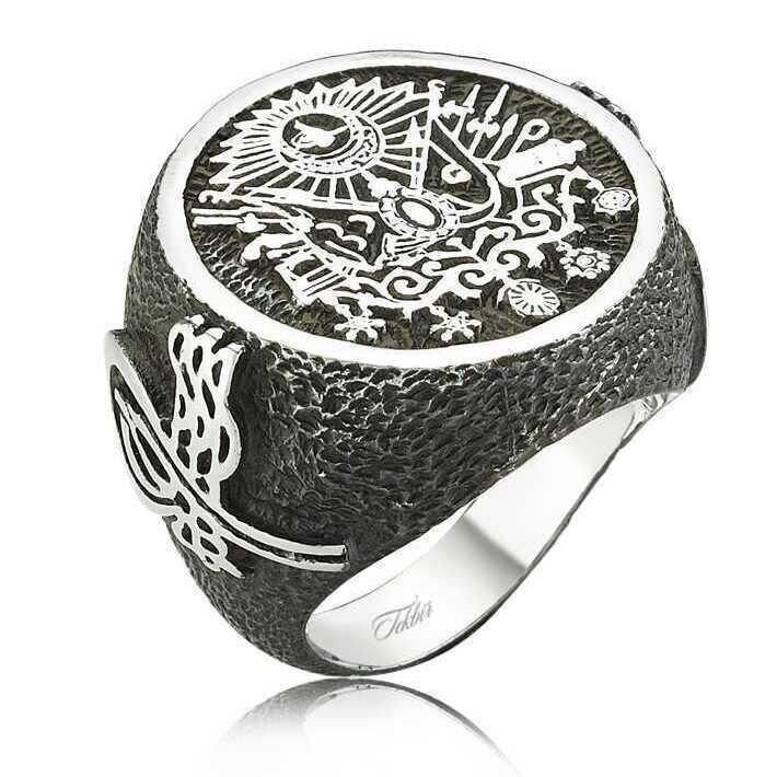 Silver Ottoman State Coat of Arms Men's Ring