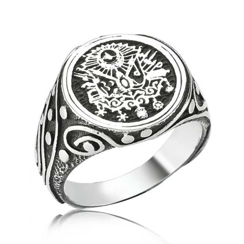 Silver Ottoman State Coat of Arms Men's Ring