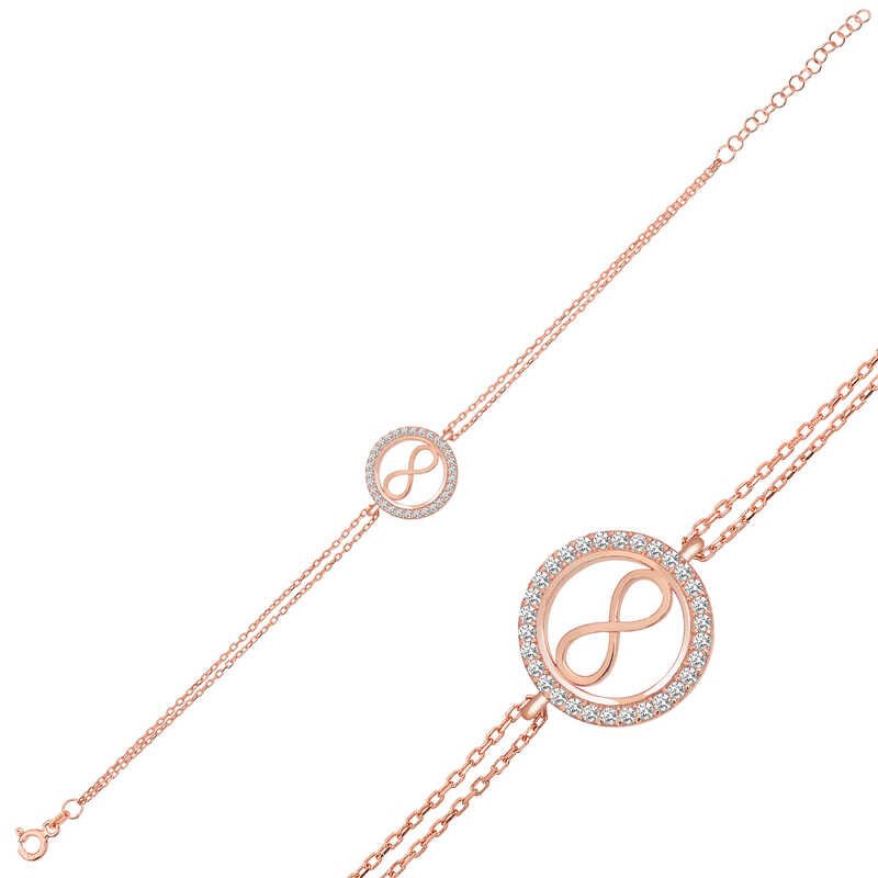 Silver Rose Infinity Women's Bracelet